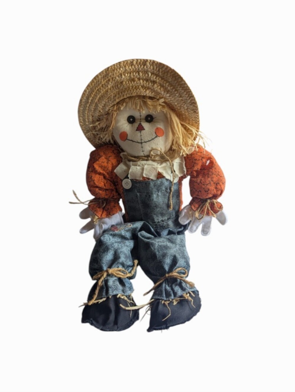 Fall Scarecrow with Overalls 18" Autumn Home Decor